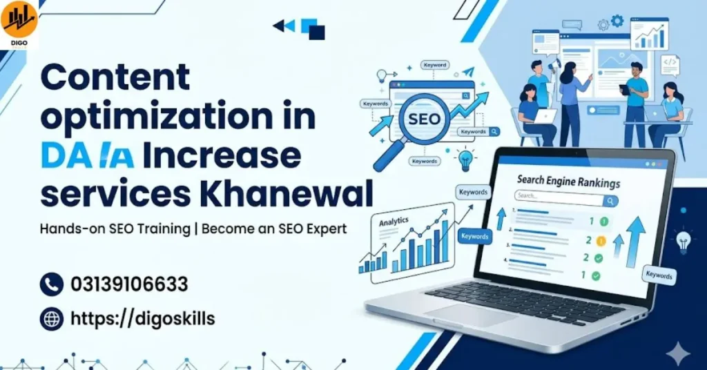 Content optimization in DA Increase services Khanewal