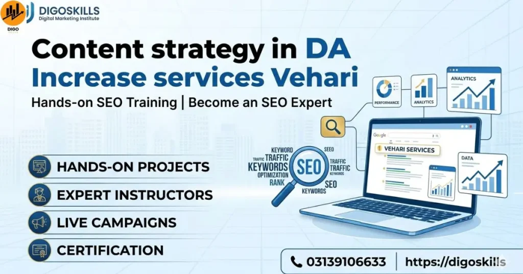 Content strategy in DA Increase services Vehari